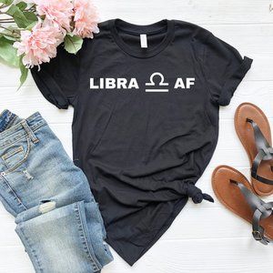 Libra AF Zodiac Graphic Cotton Tee Shirt NEW